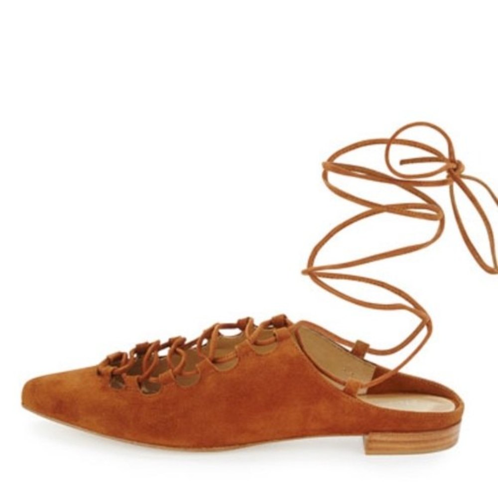 Stuart Weitzman Brown Stringdown Suede Lace Up Mu… - image 5